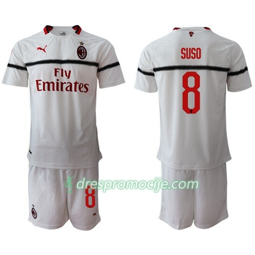 AC Milan Dres Suso 8 Dječji Gostujući 2018/19 Kratkih Rukava AC Milan Dres Suso 8 Dječji Gostujući 2018/19 Kratkih Rukava